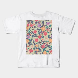 Floral Pattern 90' lofi: Lofi Blossom Haven Kids T-Shirt